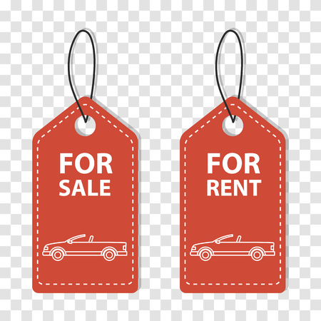 Order rent car, Rental services, Hire transport. Label of Hire Car.のイラスト素材