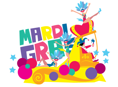 Mardi Gras. Mardi Gras Abstract Background, Mardi Gras Vector Illustration. Attributes of Mardi Gras Festival.のイラスト素材