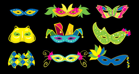 Mardi Gras Mask. Attributes of Mardi Gras Festival. Mardi Gras Vector Illustration.のイラスト素材