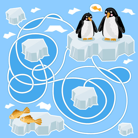 Maze vector, maze game. Cartoon Maze for Kids. Educational game for children, funny game. Vector Labyrinth. Childrens logic game. Help the hero to find a way out.のイラスト素材