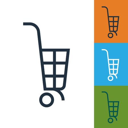 Shopping cart icon vector. Isolated supermarket trolley.のイラスト素材