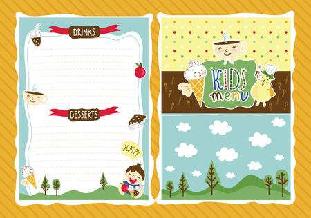 Kids menu vector templateのイラスト素材