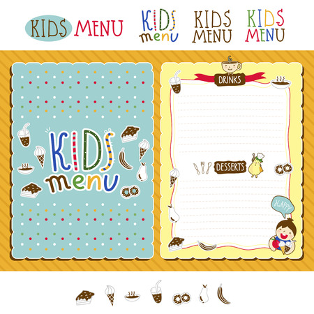 Kids menu vector templateのイラスト素材