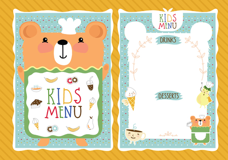 Kids menu vector templateのイラスト素材