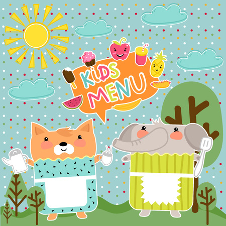 Kids menu vector templateのイラスト素材