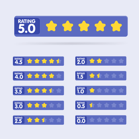 Rating icon, rating bar with star icon.のイラスト素材