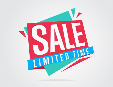 Sale banner vector isolated. Sale tag. Special offer. Limited tima sticker. Colorful illustration. Vector banner.のイラスト素材