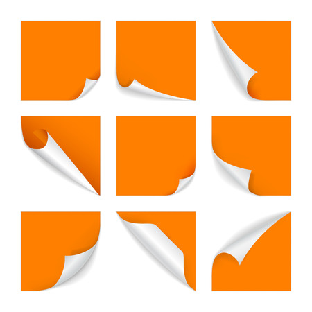 Page curl vector. Big set of page turn corner.のイラスト素材