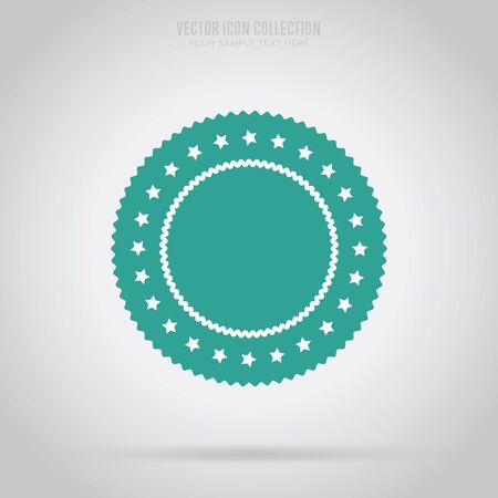 Badge isolated vector in flat design style. Colorful abstract badge or label.のイラスト素材