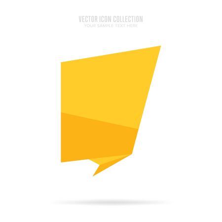 Sticker isolated vector in flat design style. Colorful abstract badge or label. Origami style.のイラスト素材