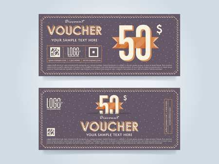Gift voucher template, vector layout. Special offer coupon. Business voucher layout.のイラスト素材