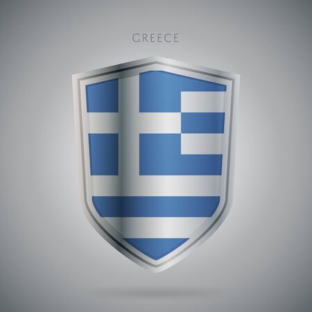 Flags europe vector icon. Greece flag, isolated. Modern design. National country flag. Country of member the European Union.のイラスト素材