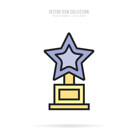 Awar icon vector isolated on white background. Flat design style. Trophy vector.のイラスト素材