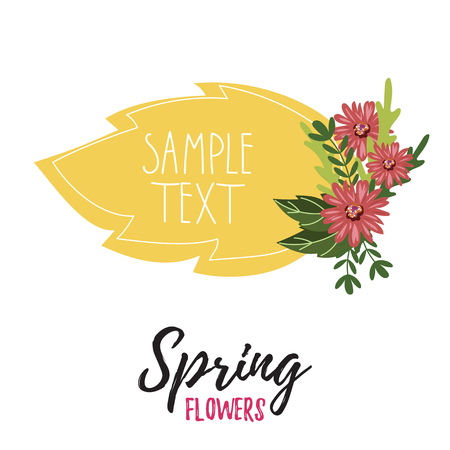 Flowers isolated vector on white background. Cute illustration.のイラスト素材