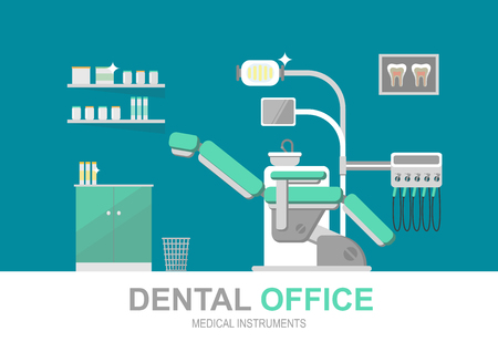 Dentist chair isolated, vector illustration. Dental equipment. Modern flat illustration.のイラスト素材