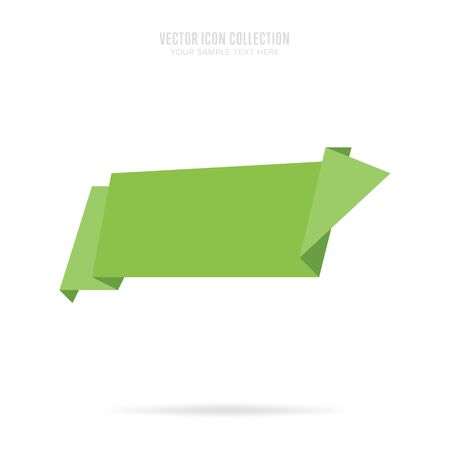 Sticker isolated vector in flat design style. Colorful abstract badge or label. Origami style.のイラスト素材