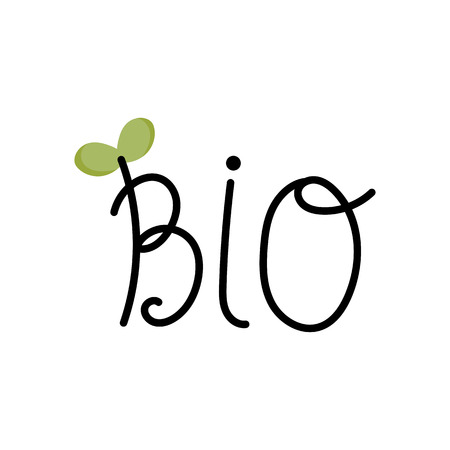 Bio organic food label isolated on white background.のイラスト素材