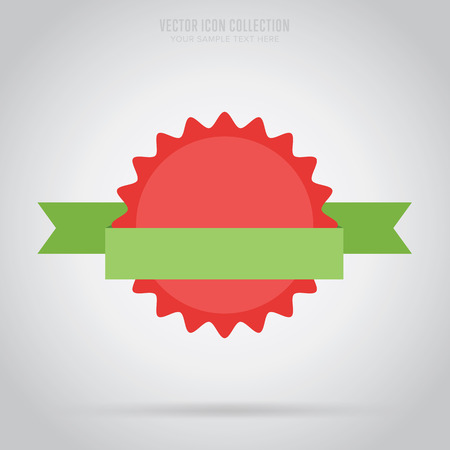 Badge isolated vector in flat design style. Colorful abstract badge or label.のイラスト素材
