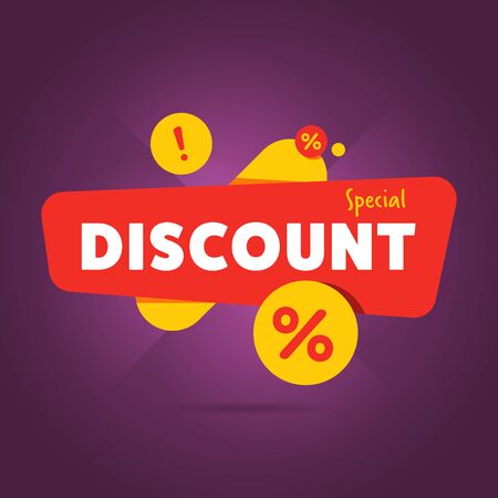Special discount advertisement promo banner flat abstract isolated vector illustrationのイラスト素材