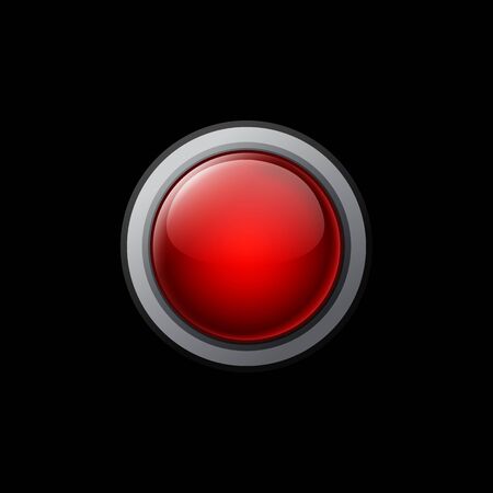 Big red button on a black background. Vector objects for website or printed material.のイラスト素材