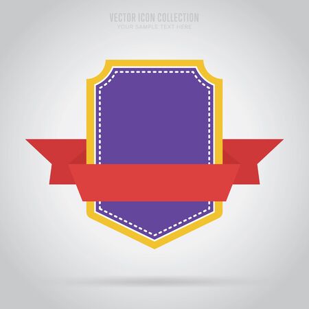 Badge isolated vector in flat design style. Colorful abstract badge or label.のイラスト素材