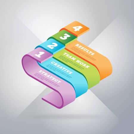 Infographics elements. Creative business concept of stage, parts, steps. Template for chart, presentation, graph and brochure design. Layout for web site or printed material. Vector illustration.のイラスト素材