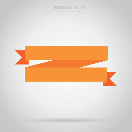 Ribbon isolated vector in flat design style. Colorful abstract ribbon.のイラスト素材