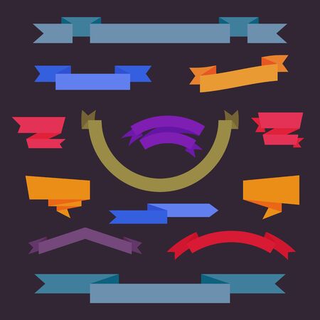 Vector ribbon set. Abstract ribbon and banner elements.のイラスト素材