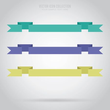 Ribbon isolated vector in flat design style. Colorful abstract ribbon.のイラスト素材
