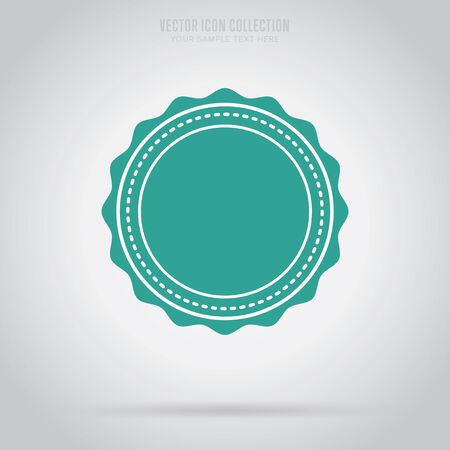 Badge isolated vector in flat design style. Colorful abstract badge or label.のイラスト素材