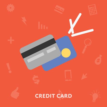 Credic card icon flat abstract isolated vector illustrationのイラスト素材