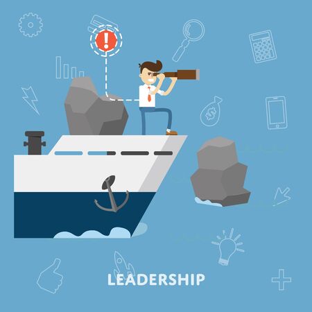 Leadership and Management Concept flat abstract isolated vector illustrationのイラスト素材