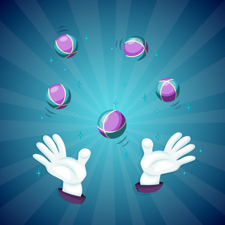 Magican hands show magic trick concept vector illustrationのイラスト素材