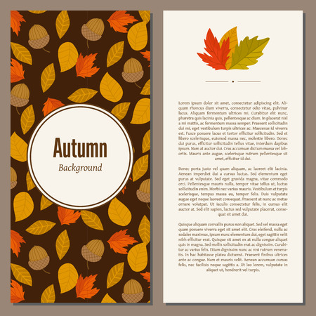 Banners set of autumn leaves vector illustration. Background with hand drawn autumn leaves. Design elements. Autumn leaves fall on banner.のイラスト素材