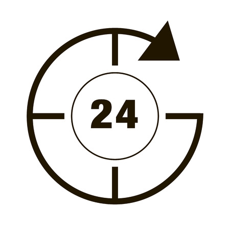 Around the clock icon isolated on white background vector illustration