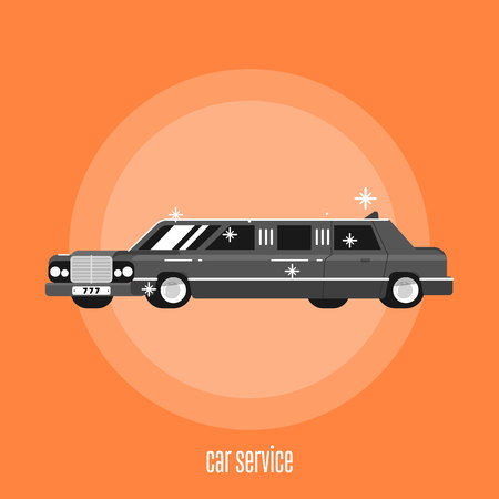 Abstract car service concept flat vector illustrationのイラスト素材