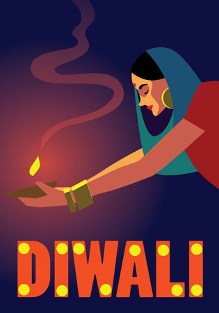 Happy Diwali Celebration. Traditional Festive concept vector illustration.のイラスト素材