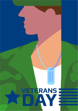 Poster of Veterans Day concept vector illustration. Traditional Day of Remembrance for US Veteransのイラスト素材