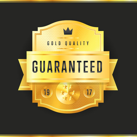 Gold metal badge vintage style isolated vector illustrationのイラスト素材