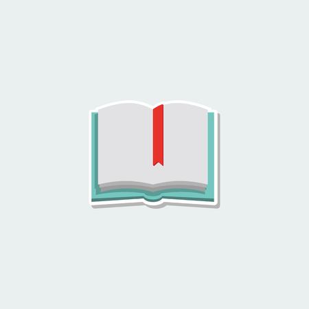 School symbol - open book. School education, reminder, diary with bookmark, textbook colorful single icon. Basic element for web isolated on white background vector illustration in flat design.のイラスト素材
