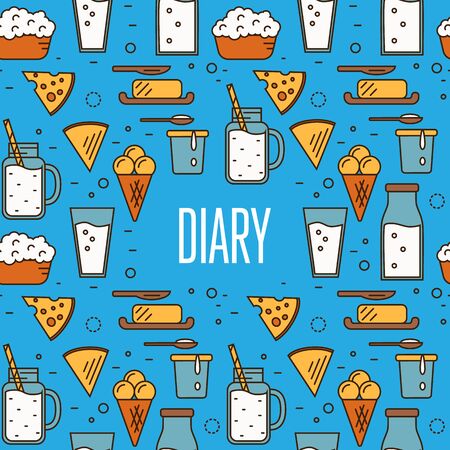Best dairy product seamless patternのイラスト素材