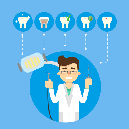 Dental Banner With Smiling Male Dentist Royalty Free Vector Graphics