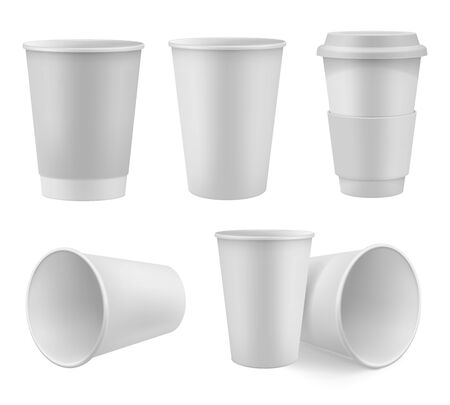 Realistic coffee cup mock up setのイラスト素材