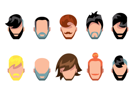 Mustache, beard and hair style setの写真素材