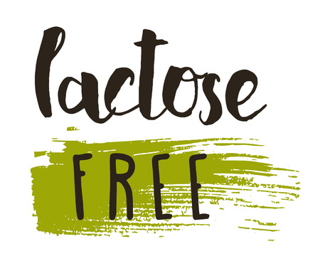 Lactose free hand drawn isolated label.のイラスト素材