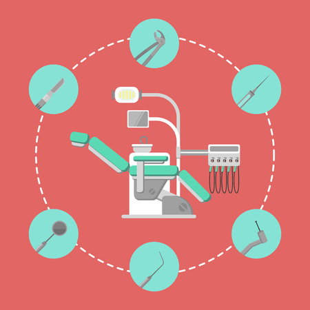 Dental office banner with dental chairのイラスト素材