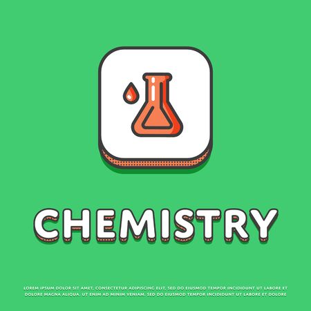 Chemistry icon with test tubeのイラスト素材