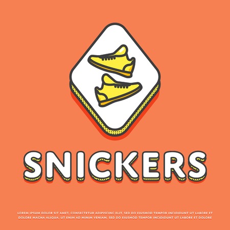 Snickers icon with sport shoesのイラスト素材