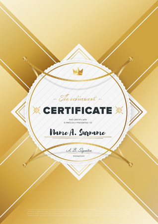 Certificate vector template. Diploma design. Graduation, achievement, success layout.の写真素材