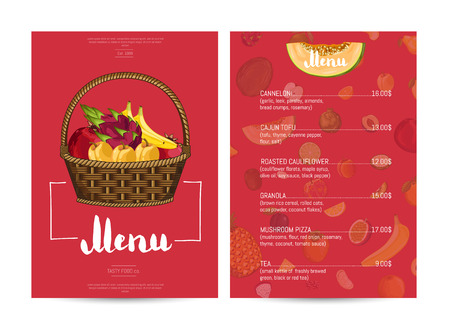 Vegetarian restaurant food menu design.のイラスト素材